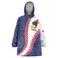 American Samoa Eagle Wearable Blanket Hoodie Polynesian Tribal Pattern Curve Style LT05 One Size Blue - Polynesian Pride