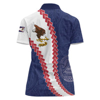 American Samoa Eagle Women Polo Shirt Polynesian Tribal Pattern Curve Style LT05 - Polynesian Pride