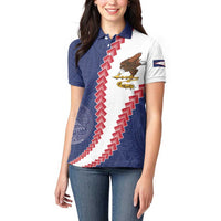 American Samoa Eagle Women Polo Shirt Polynesian Tribal Pattern Curve Style LT05 - Polynesian Pride
