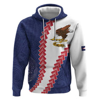 American Samoa Eagle Zip Hoodie Polynesian Tribal Pattern Curve Style LT05 Pullover Hoodie Blue - Polynesian Pride