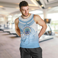 Micronesia Constitution Day Men Tank Top Polynesian Tribal Tattoo Simple Style LT05 Blue - Polynesian Pride