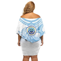 Micronesia Constitution Day Off Shoulder Short Dress Polynesian Tribal Tattoo Simple Style LT05 - Polynesian Pride