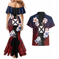 Wallis and Futuna Uvea Couples Matching Mermaid Dress and Hawaiian Shirt Victory Day With Frangipani LT05 - Polynesian Pride