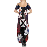 Wallis and Futuna Uvea Summer Maxi Dress Victory Day With Frangipani LT05 - Polynesian Pride