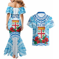 Personalised Fiji Ratu Sir Lala Sukuna Day Couples Matching Mermaid Dress and Hawaiian Shirt Hibiscus Tapa Pattern LT05 - Polynesian Pride