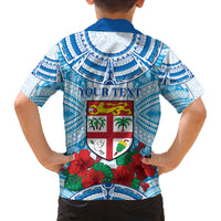 Personalised Fiji Ratu Sir Lala Sukuna Day Family Matching Off The Shoulder Long Sleeve Dress and Hawaiian Shirt Hibiscus Tapa Pattern