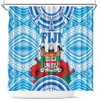 Fiji Ratu Sir Lala Sukuna Day Shower Curtain Hibiscus Tapa Pattern