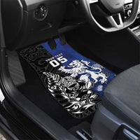 New Zealand And Scotland Rugby Car Mats Maori Tiki With Thistle Together