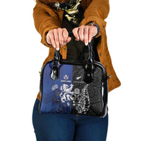 New Zealand And Scotland Rugby Shoulder Handbag Maori Tiki With Thistle Together