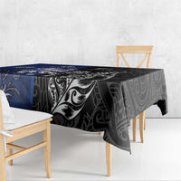 New Zealand And Scotland Rugby Tablecloth Maori Tiki With Thistle Together