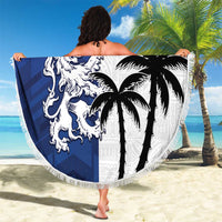 Fiji And Scotland Rugby Beach Blanket Fijian Palm Tree With Thistle Together