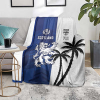 Fiji And Scotland Rugby Blanket Fijian Palm Tree With Thistle Together