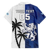 Fiji And Scotland Rugby Custom Family Matching Long Sleeve Bodycon Dress and Hawaiian Shirt Fijian Palm Tree With Thistle Together