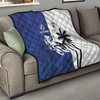 Fiji And Scotland Rugby Quilt Fijian Palm Tree With Thistle Together