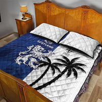 Fiji And Scotland Rugby Quilt Bed Set Fijian Palm Tree With Thistle Together