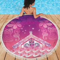 New Zealand Matariki Beach Blanket Maori Marae Purple Galaxy