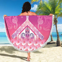 New Zealand Matariki Beach Blanket Maori Marae Purple Galaxy