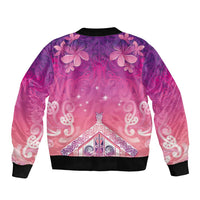 New Zealand Matariki Bomber Jacket Maori Marae Purple Galaxy