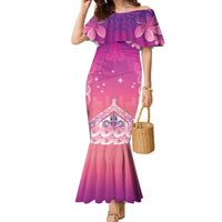 New Zealand Matariki Family Matching Mermaid Dress and Hawaiian Shirt Maori Marae Purple Galaxy