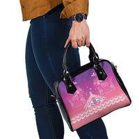 New Zealand Matariki Shoulder Handbag Maori Marae Purple Galaxy
