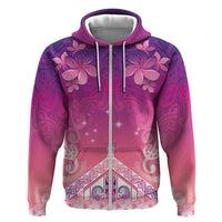 New Zealand Matariki Zip Hoodie Maori Marae Purple Galaxy