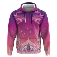 New Zealand Matariki Zip Hoodie Maori Marae Purple Galaxy