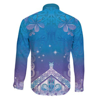 New Zealand Matariki Family Matching Off Shoulder Short Dress and Hawaiian Shirt Maori Marae Cyan Galaxy