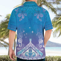 New Zealand Matariki Hawaiian Shirt Maori Marae Cyan Galaxy