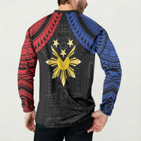 Philippines Independence Day Button Sweatshirt Proud To Be Pinoy LT05 - Polynesian Pride