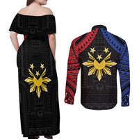 Philippines Independence Day Couples Matching Off Shoulder Maxi Dress and Long Sleeve Button Shirt Proud To Be Pinoy LT05 - Polynesian Pride