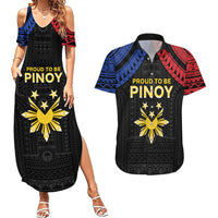 Philippines Independence Day Couples Matching Summer Maxi Dress and Hawaiian Shirt Proud To Be Pinoy LT05 Black - Polynesian Pride