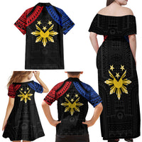 Philippines Independence Day Family Matching Off Shoulder Maxi Dress and Hawaiian Shirt Proud To Be Pinoy