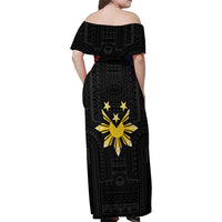 Philippines Independence Day Family Matching Off Shoulder Maxi Dress and Hawaiian Shirt Proud To Be Pinoy