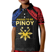 Philippines Independence Day Kid Polo Shirt Proud To Be Pinoy LT05 Kid Black - Polynesian Pride