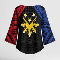Philippines Independence Day Kimono Sleeve Blouse Proud To Be Pinoy LT05 - Polynesian Pride