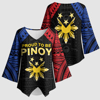 Philippines Independence Day Kimono Sleeve Blouse Proud To Be Pinoy LT05 - Polynesian Pride