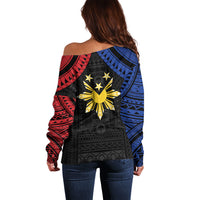 Philippines Independence Day Off Shoulder Sweater Proud To Be Pinoy LT05 - Polynesian Pride