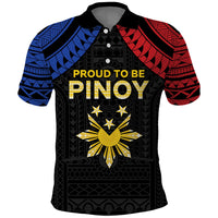Philippines Independence Day Polo Shirt Proud To Be Pinoy LT05 Black - Polynesian Pride