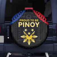 Philippines Independence Day Spare Tire Cover Proud To Be Pinoy LT05 No hole Black - Polynesian Pride