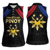 Philippines Independence Day Women Sleeveless Polo Shirt Proud To Be Pinoy LT05 - Polynesian Pride