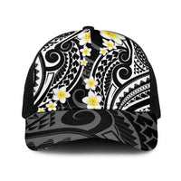 Plumeria With Black Polynesian Tattoo Pattern Baseball Net Cap LT05 One Size Black Black - Polynesian Pride