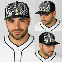 Plumeria With Black Polynesian Tattoo Pattern Baseball Net Cap LT05 - Polynesian Pride