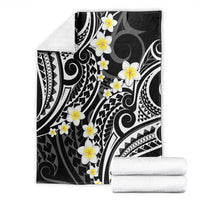Plumeria With Black Polynesian Tattoo Pattern Blanket LT05 - Polynesian Pride
