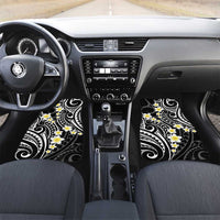 Plumeria With Black Polynesian Tattoo Pattern Car Mats LT05 Set 2pcs - Front Black - Polynesian Pride