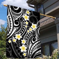 Plumeria With Black Polynesian Tattoo Pattern Garden Flag LT05 - Polynesian Pride