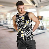 Plumeria With Black Polynesian Tattoo Pattern Men Tank Top LT05 Black - Polynesian Pride