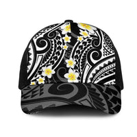 Plumeria With Black Polynesian Tattoo Pattern Mesh Trucker Cap LT05 One Size Black Black - Polynesian Pride