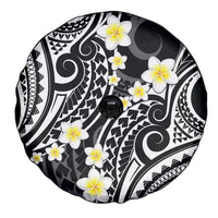 Plumeria With Black Polynesian Tattoo Pattern Spare Tire Cover LT05 - Polynesian Pride