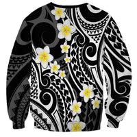 Plumeria With Black Polynesian Tattoo Pattern Sweatshirt LT05 - Polynesian Pride