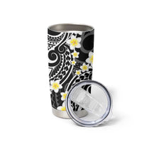 Plumeria With Black Polynesian Tattoo Pattern Tumbler Cup LT05 - Polynesian Pride